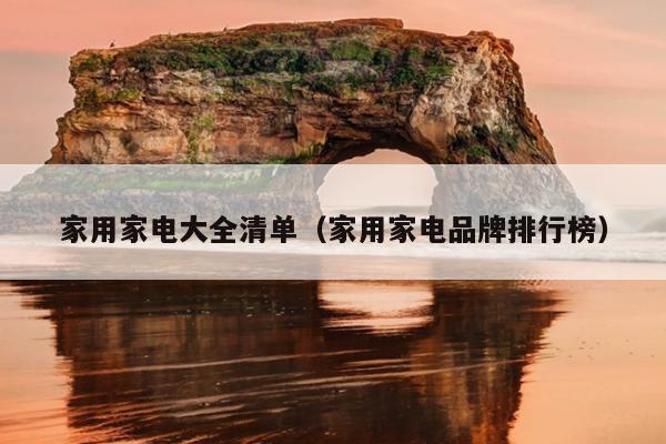 家用家电大全清单（家用家电品牌排米乐 M6行榜）(图1)